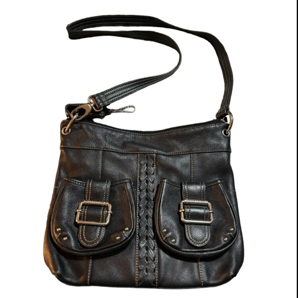 Tignanello Black Leather Crossbody Bag Convertible Shoulder Bag - Picture 8 of 16